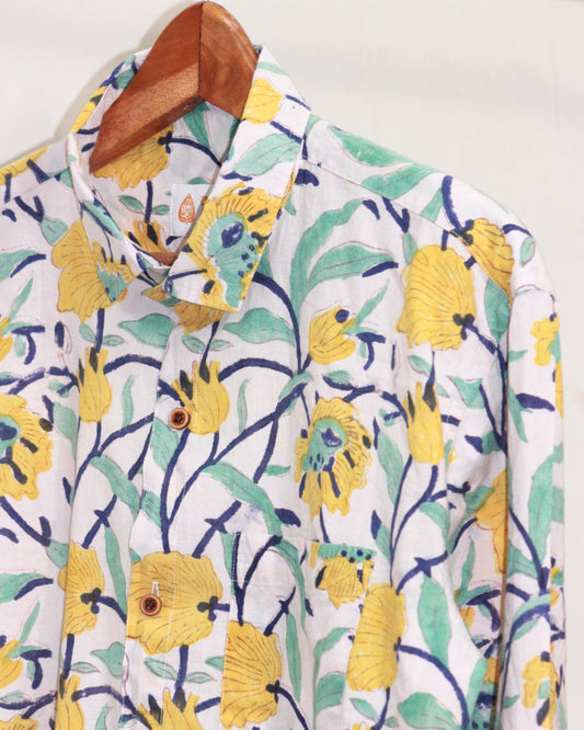 Abstract Floral Ethnic Print Full Sleeve Shirt