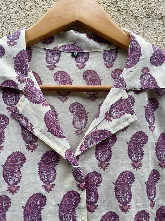 Floral Print Half Sleeve Cotton Shirt for Women