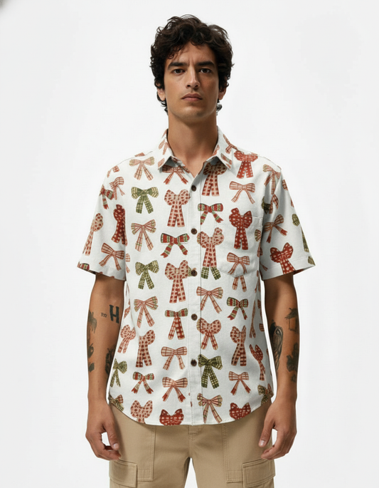 Holiday themed Christmas shirts for men - White