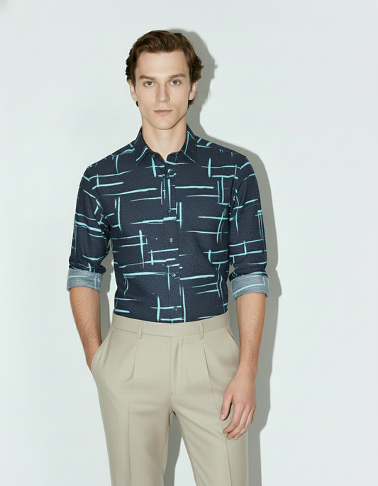 Kartikeya Jaipur Mens Printed Casual Shirt - Party Edit