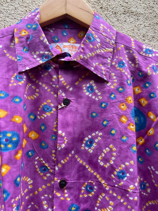 Traditional Bandhani Print F/S Shirt for Men - Festive Edit
