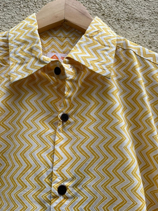 Ikat Print Cotton Mens Full Sleeves Shirt