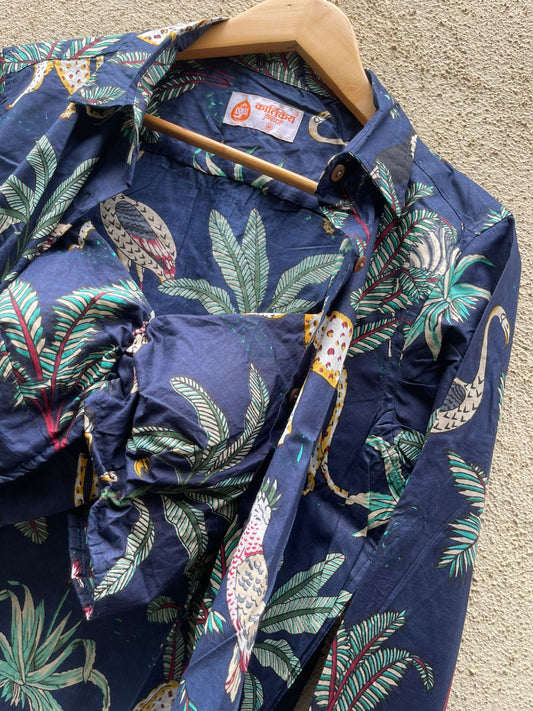 Jungle Print Vintage Shirt & Bralette Combo Set