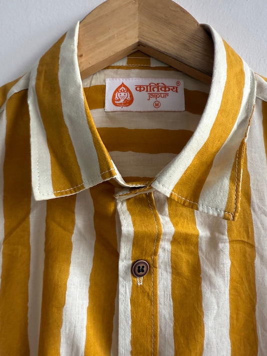 Classic Linning Cotton Mens Full Sleeves Shirt - Haldi Edit