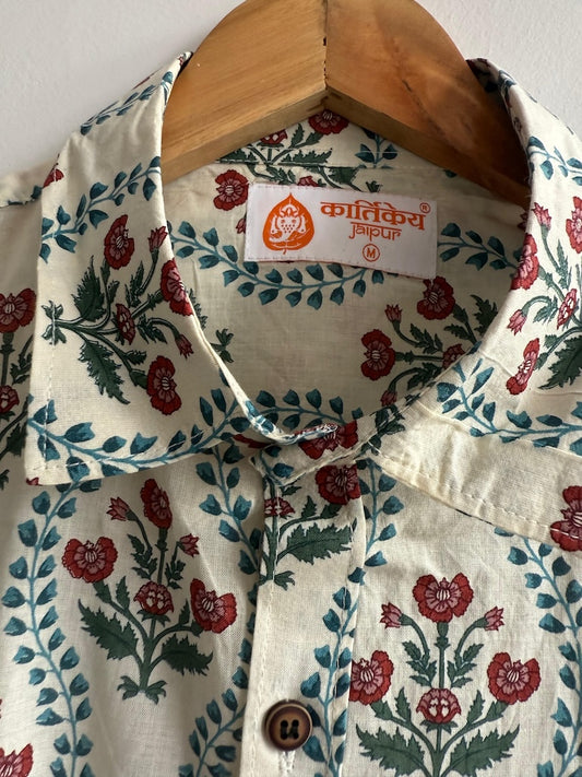 Classic Printed Cotton Mens Full Sleeves Shirt