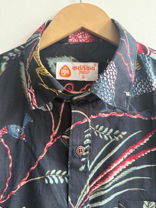 Jungle Print Cotton Mens Full Sleeves Shirt