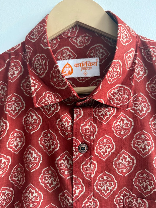 Traditional Print Cotton Mens Full Sleeves Shirt