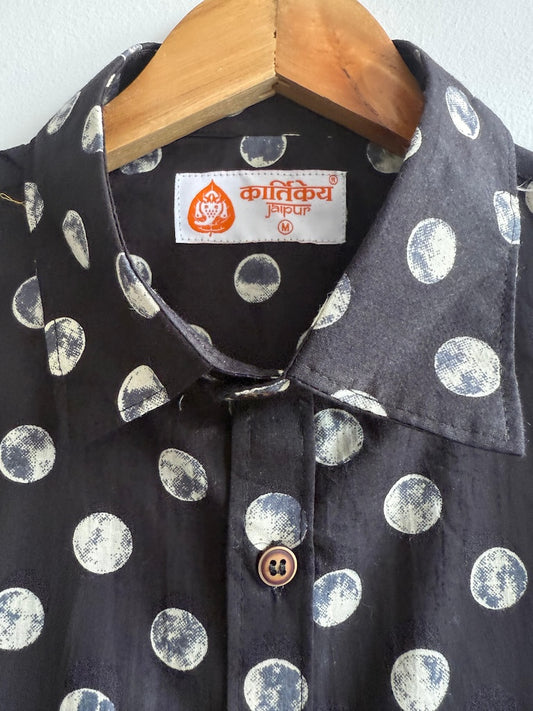 Party Wear Casual Cotton Mens Full Sleeves Shirt - Polka