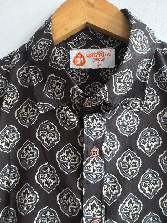 Traditional Print Cotton Mens Full Sleeves Shirt