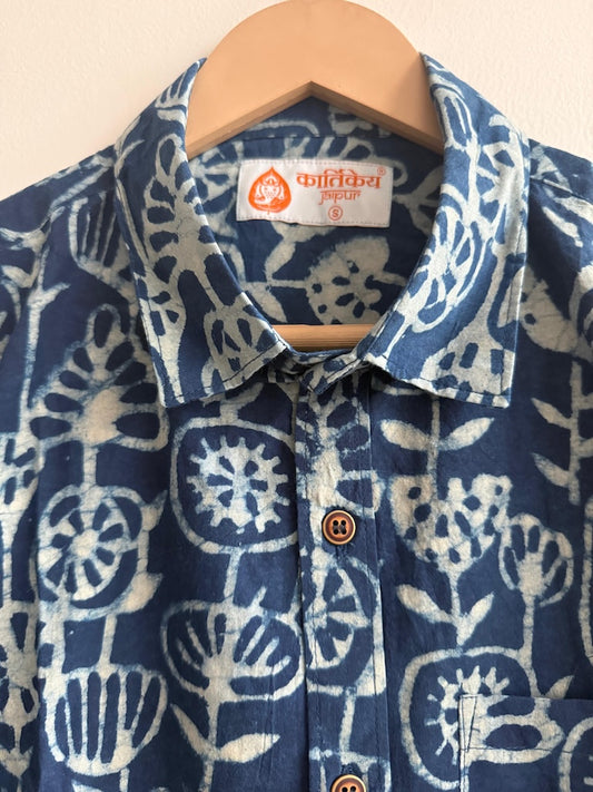 Natural Indigo Print Men's Shirt