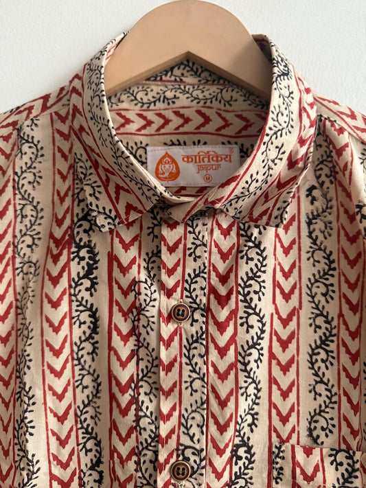 Sanganeri Printed Half Sleeve Shirt for Men