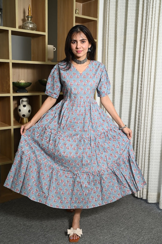Hand Block Printed One  Piece Dress