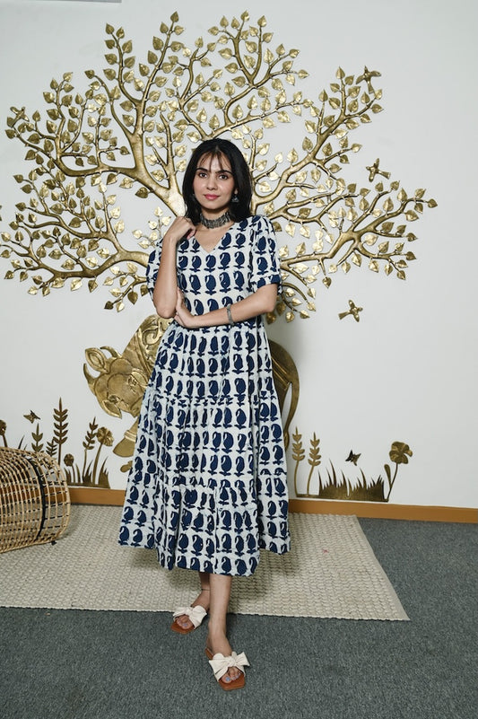 Hand Block Printed One  Piece Dress