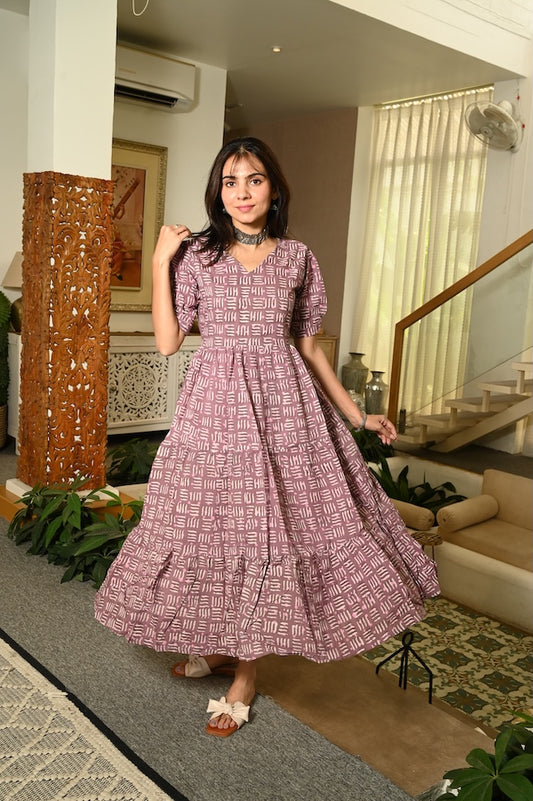 Hand Block Printed One  Piece Dress