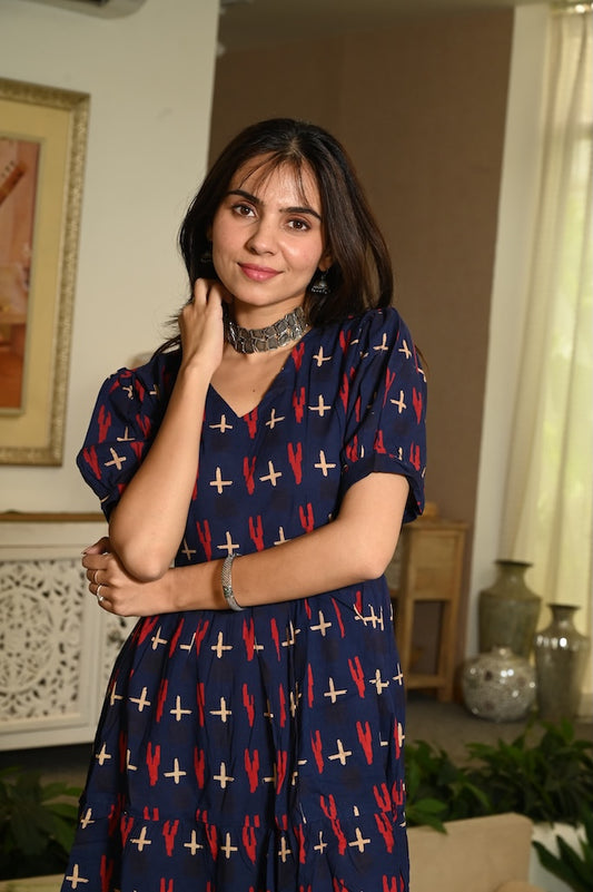 Hand Block Printed One  Piece Dress