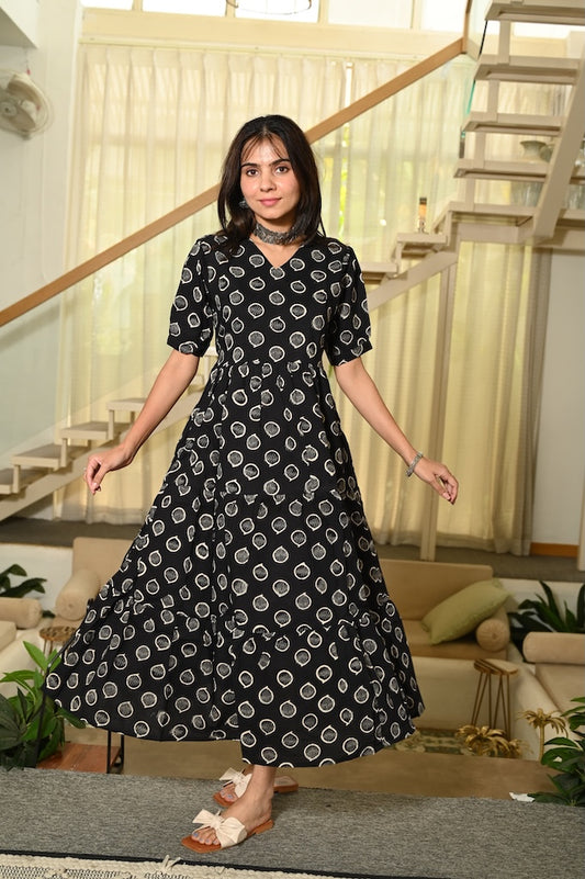 Hand Block Printed One  Piece Dress