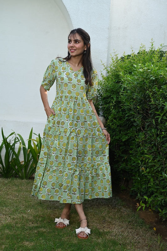 Hand Block Printed One  Piece Dress