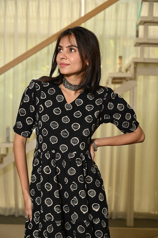 Hand Block Printed One  Piece Dress