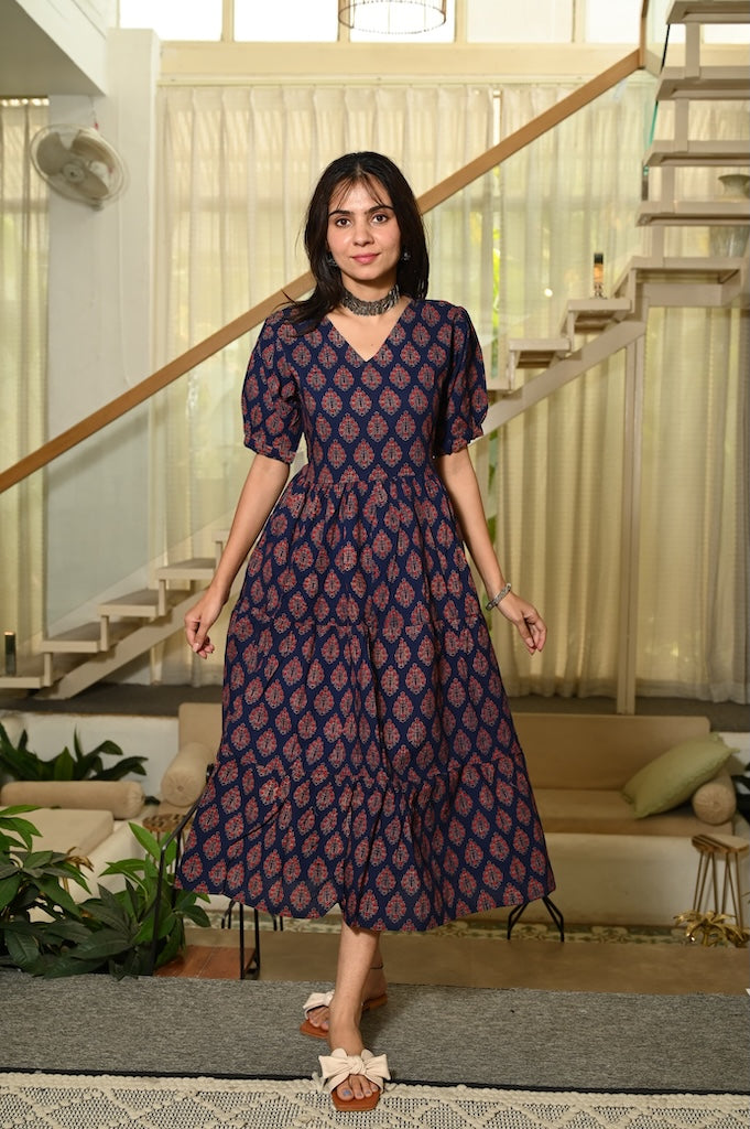 Hand Block Printed One Piece Dress Xs Hand Block Printed One Piece Dress Xs
