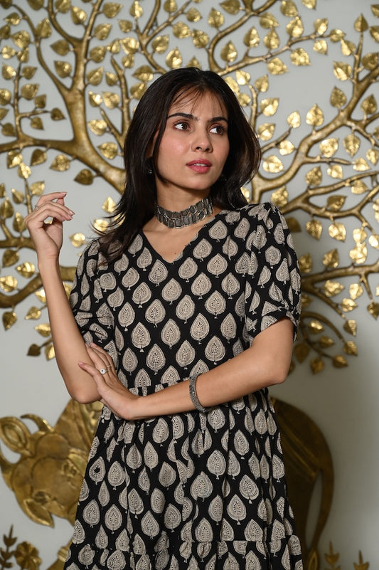 Hand Block Printed One  Piece Dress