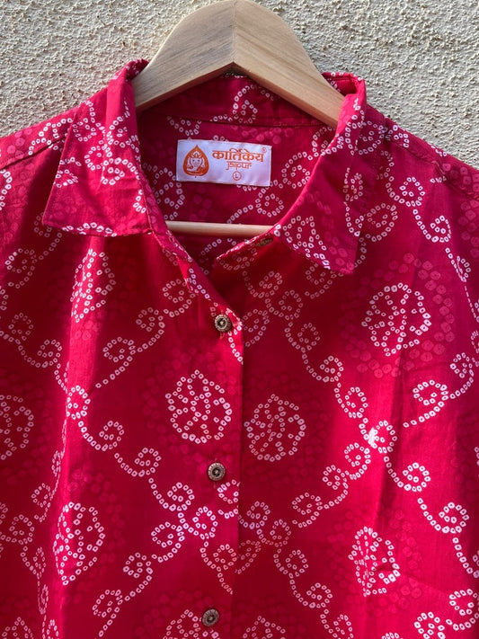 Bandhej Print Full Sleeve Shirt for Women