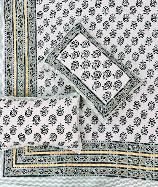 Jaipuri Rajasthani Cotton Bedsheet with Pillow Cover
