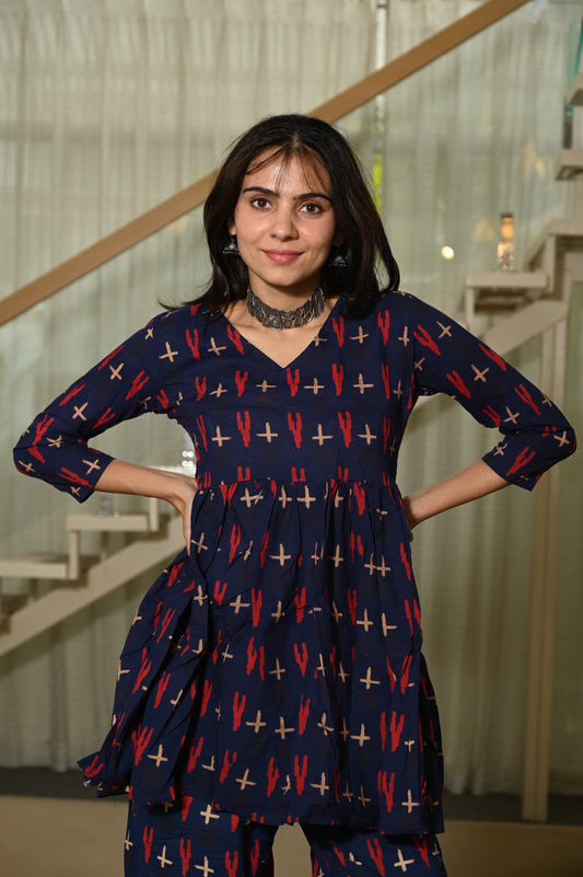 Handblock Pure Cotton Women Coord Set