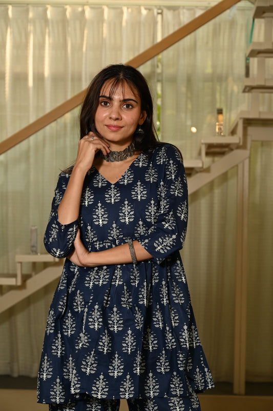 Handblock Pure Cotton Women Coord Set