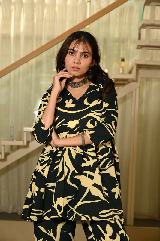 Handblock Pure Cotton Women Coord Set