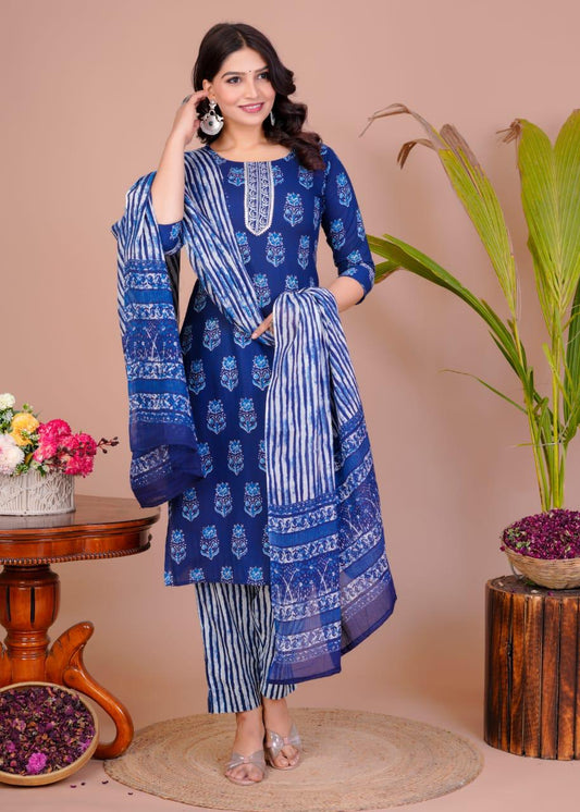 Women’s Cotton Kurti 3 piece suit