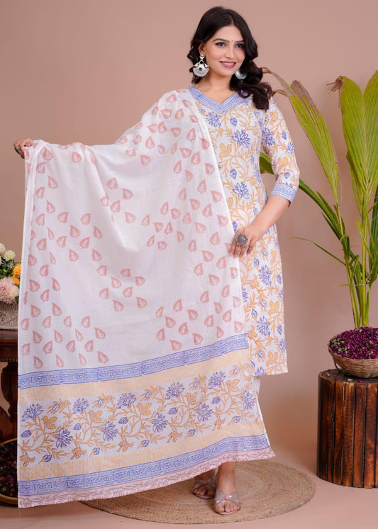 Women’s Cotton Kurti 3 piece suit