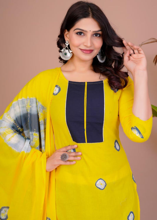 Women’s Cotton Kurti 3 piece suit