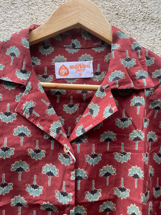 Sanganeri Print Full Sleeve Cotton Shirt for Women