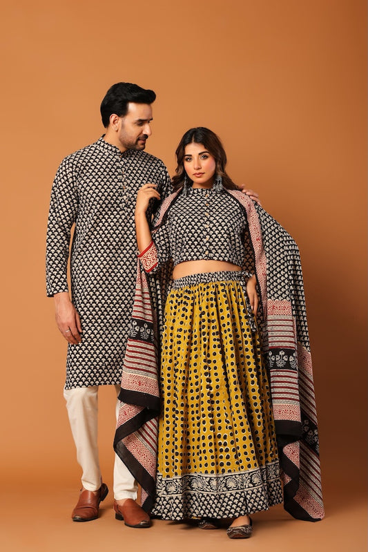 Couple Matching Kurta and Lehenga
