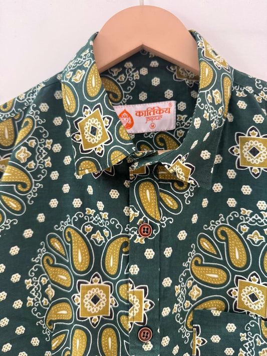 Floral Print Cotton Shirt for Men