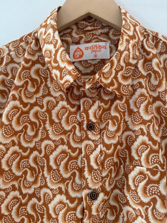 Floral Print Cotton Shirt for Men