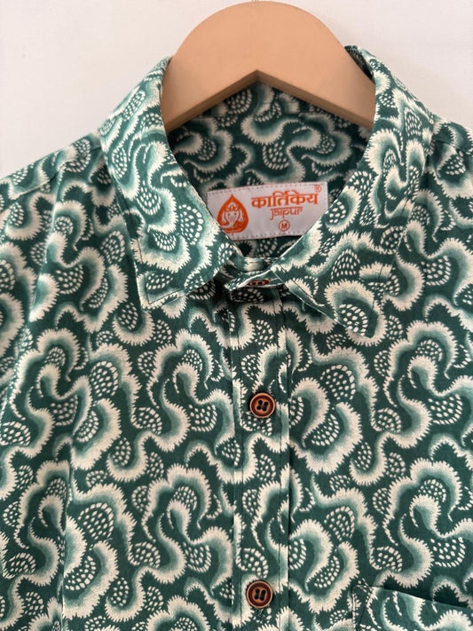 Floral Print Cotton Shirt for Men