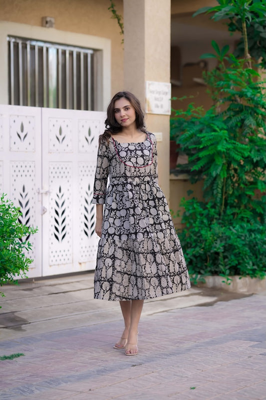 Handblock Printed cotton one piece