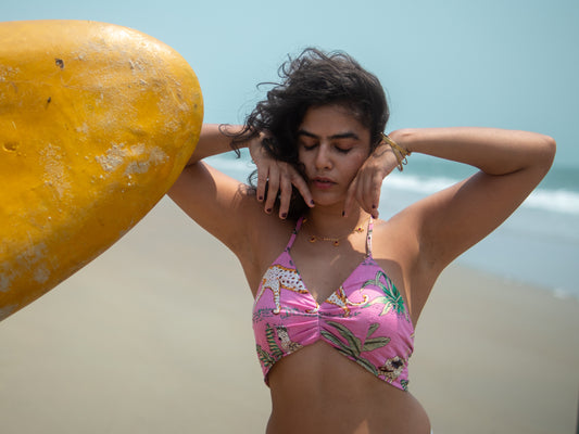 Cotton Padded Lace Bralette