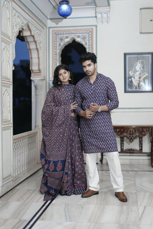Couple Matching Kurta and Lehenga