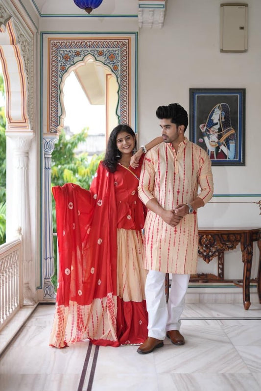 Couple Matching Kurta and Lehenga