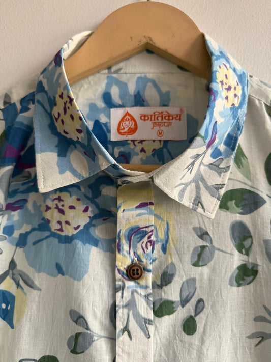 Floral Print Cotton Mens Full Sleeves Shirt