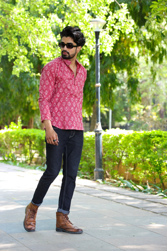 Handblock Cotton Printed Short Kurta