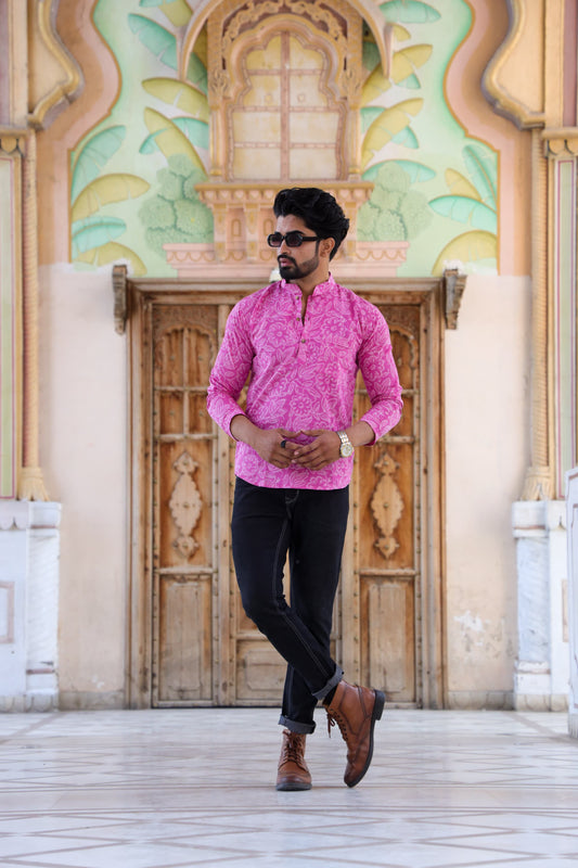 Handblock Cotton Printed Short Kurta