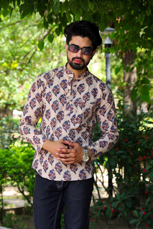 Handblock Cotton Printed Short Kurta