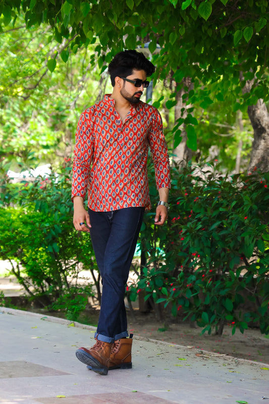 Handblock Cotton Printed Short Kurta