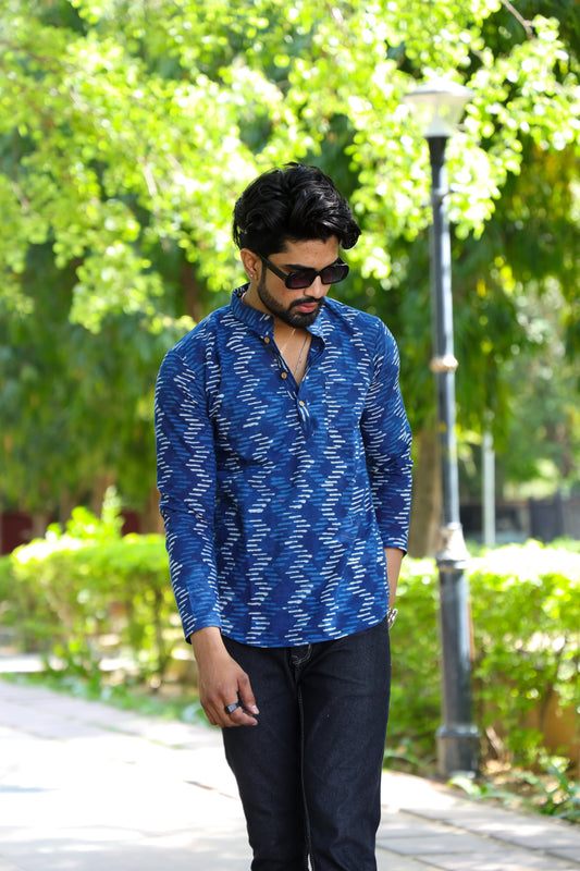 Handblock Cotton Printed Short Kurta
