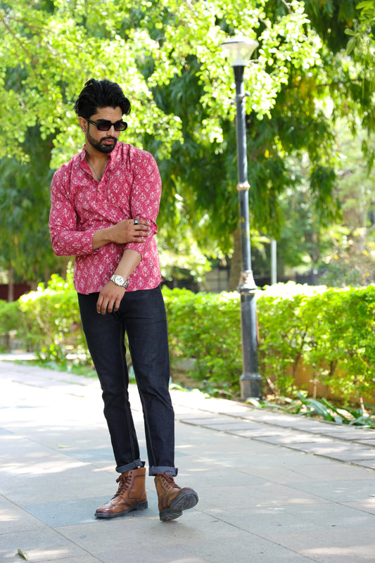 Handblock Cotton Printed Short Kurta