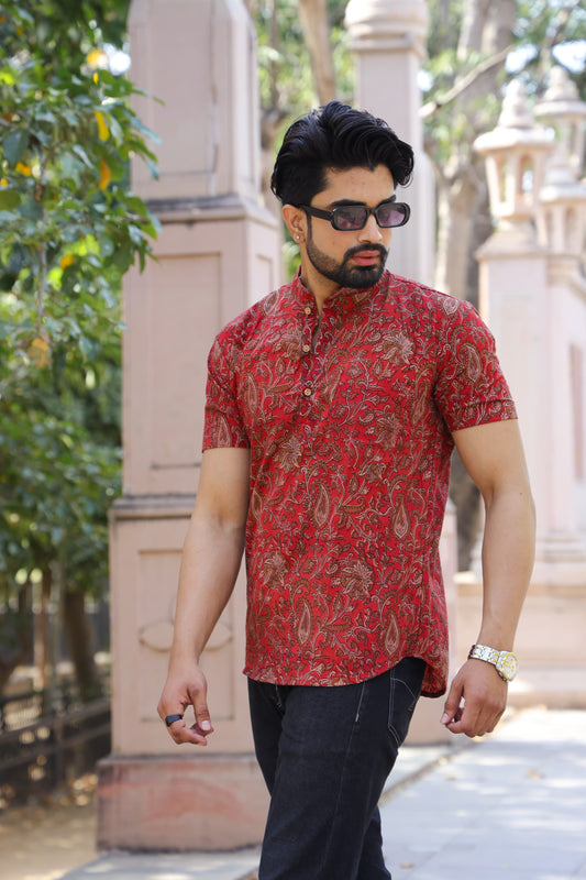 Handblock Cotton Printed Short Kurta