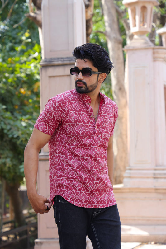 Handblock Cotton Printed Short Kurta